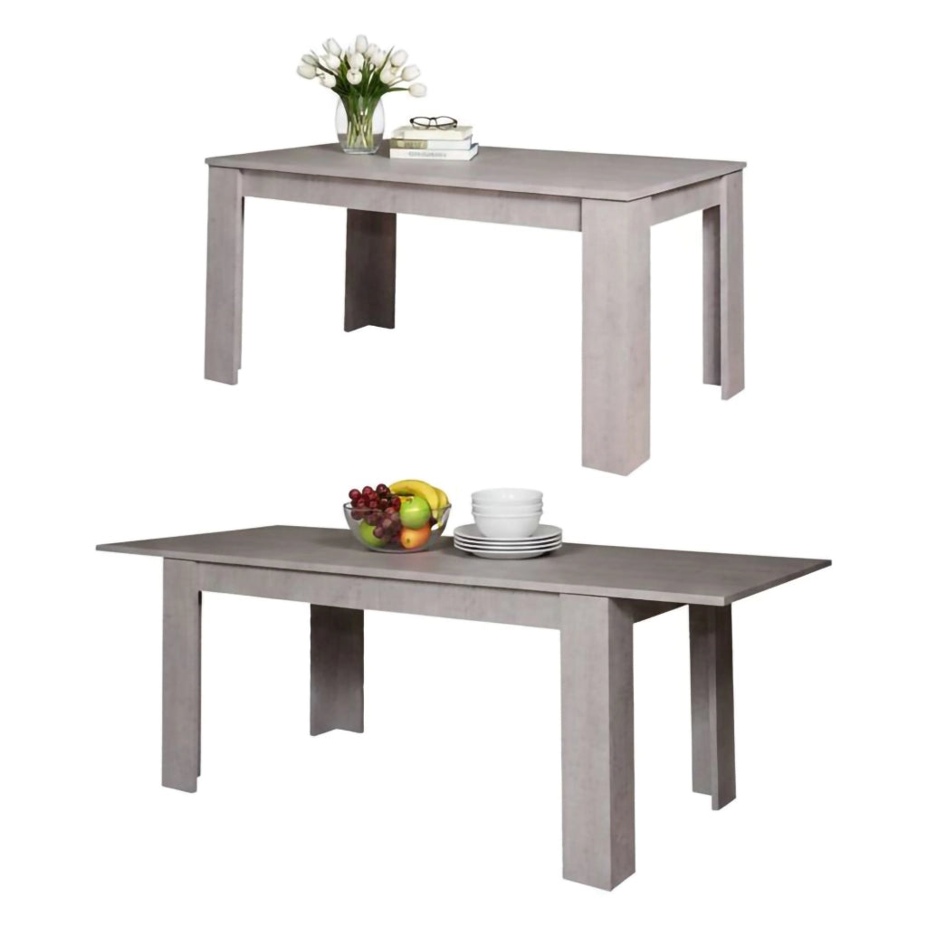 Tavolo allungabile Artino, Tavolo da pranzo estensibile, Consolle multiuso con allunghe, Cm 160x88h75, Cemento