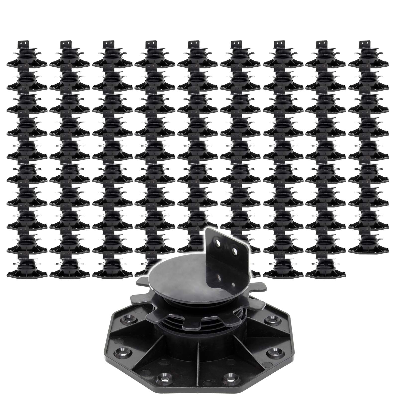 Set 90 supporti per pavimenti galleggianti, Altezza regolabile 33-64mm Max 2700 kg, Piedini Decking