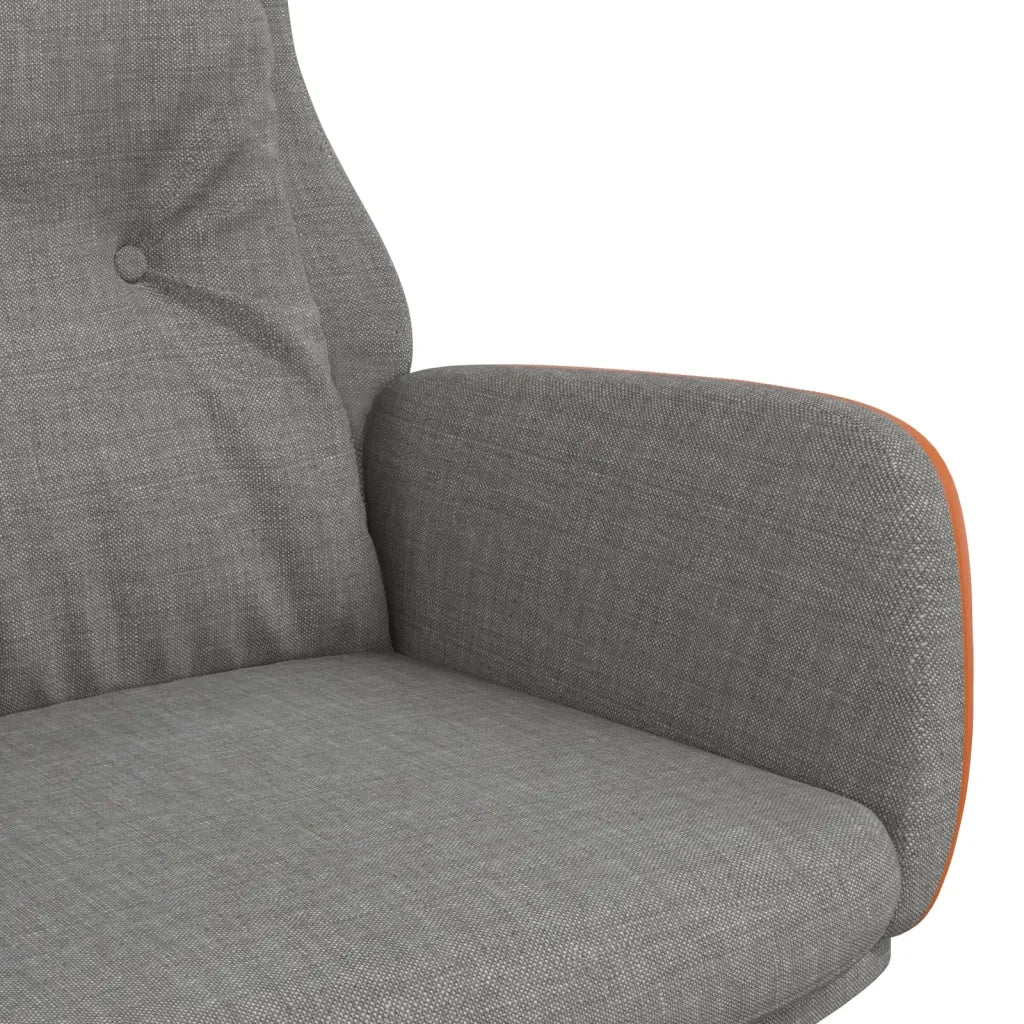 Poltrona Rilassante Grigio Chiaro in Tessuto e PVC 341301