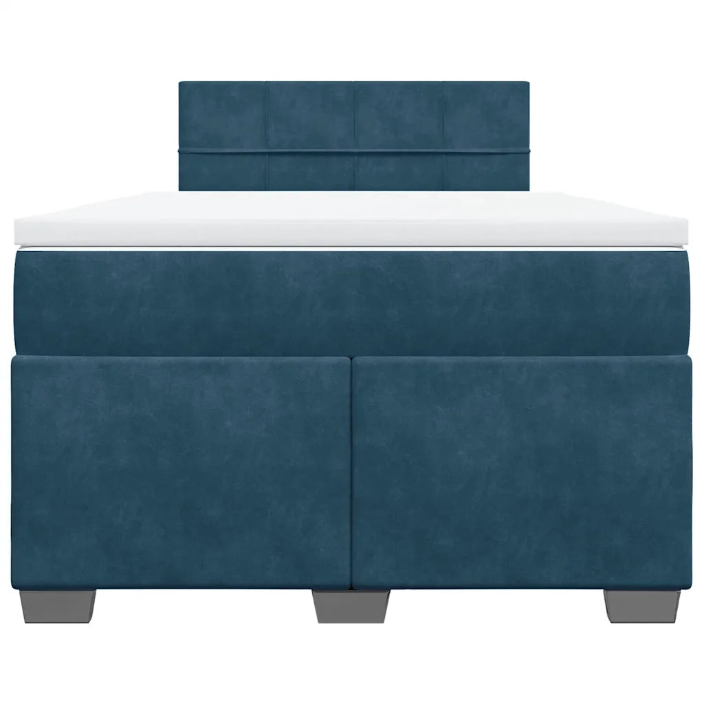 Giroletto a Molle con Materasso Blu Scuro 120x190 cm in Velluto 3286262