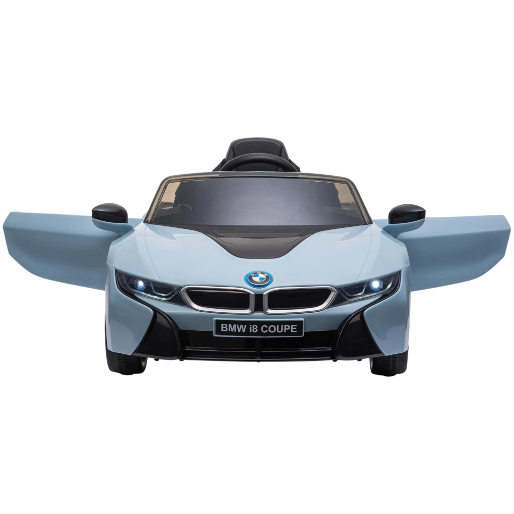 EasyComfort Macchina Elettrica per Bambini 3-8 anni Licenza BMW I8 Coupé con Telecomando e 2 Porte, 115x72.5x46 cm, Blu