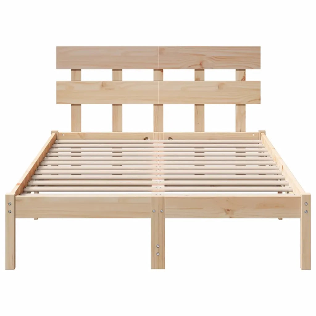 Struttura del letto-Giroletto Marrone 140 x 190 cm Legno massello di pino 735470