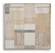 Stampa Dipinta su Tela Lignes con Cornice 60x3x60 cm in Pino e Tela e Plastica