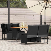 Set Divani da Giardino 3 pz con Cuscini in Polyrattan Nero 3365342