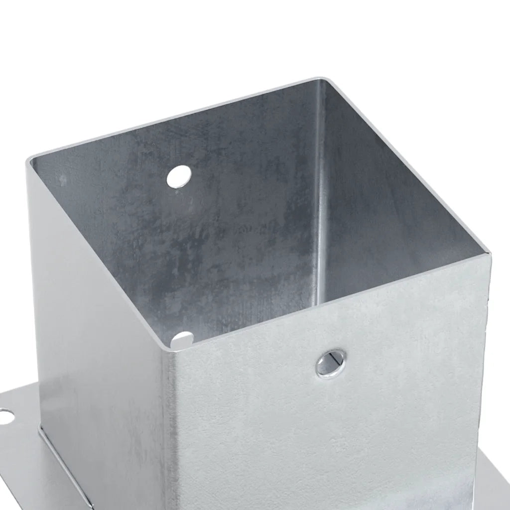 Basi per Pali Quadrate 12 pz Argento 141x141 mm Acciaio Zincato