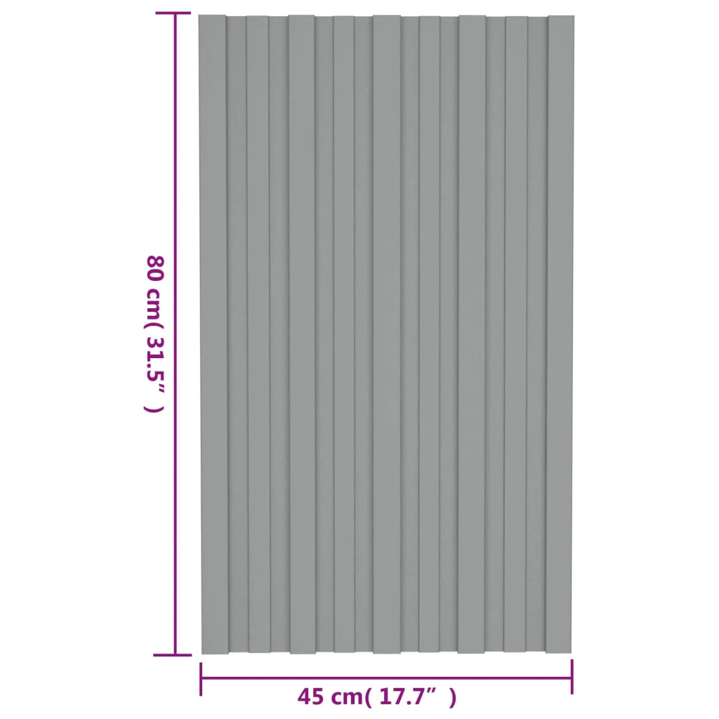 Pannello per tetto 12 pcs Grigio 80 x 45 cm Acciaio zincato 42047111