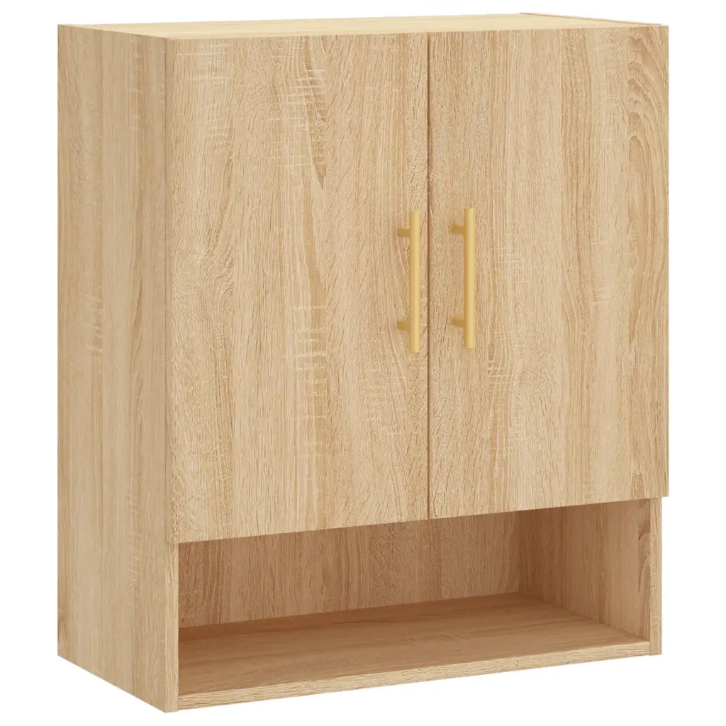 Mobile contenitore decorativo a parete 60 x 31 x 70 cm realizzato in legno composito di rovere Sonoma 02_0048756