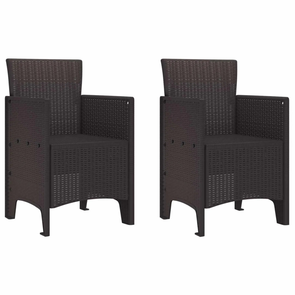 Sedia da Giardino 2 pz | Sedie da Esterno Marrone 53 x 49 x 85 cm Polipropilene
