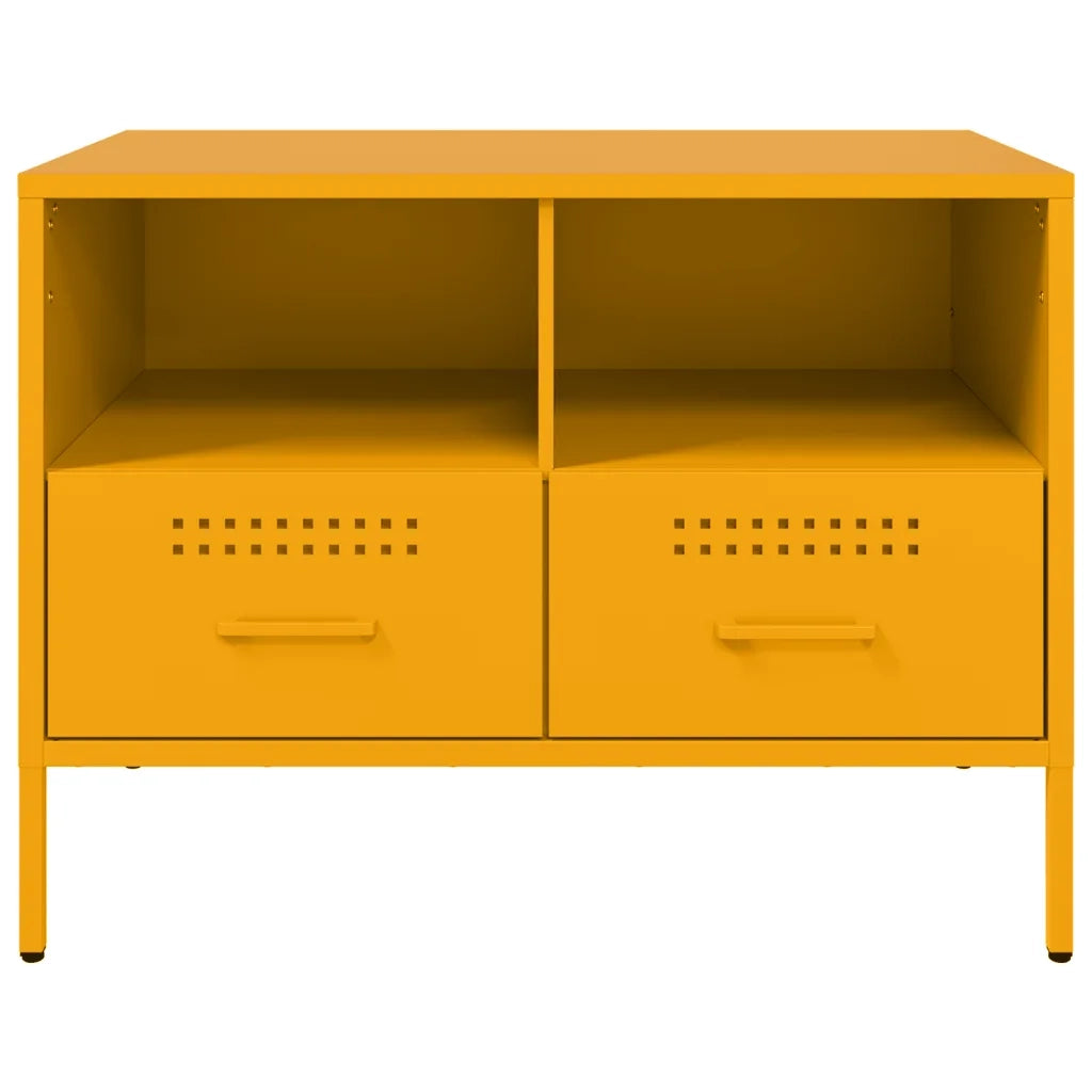 Mobili TV 2 pz Giallo Senape 68x39x50,5 cm in Acciaio 843049