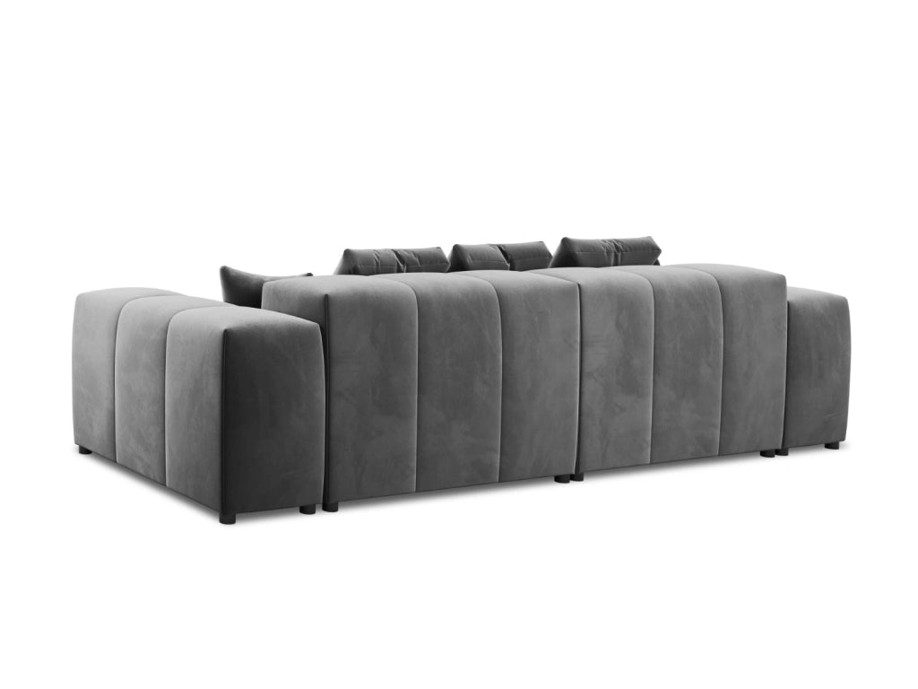 Cosmopolitan Design - Divano modulare "Rome" 3 posti in velluto grigio 