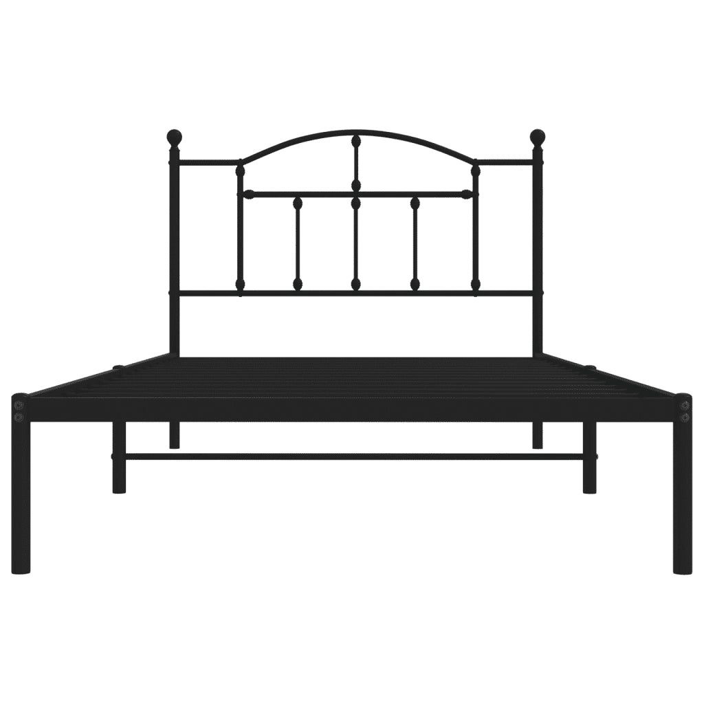 Giroletto con Testiera in Metallo Nero 107x203 cm 353435