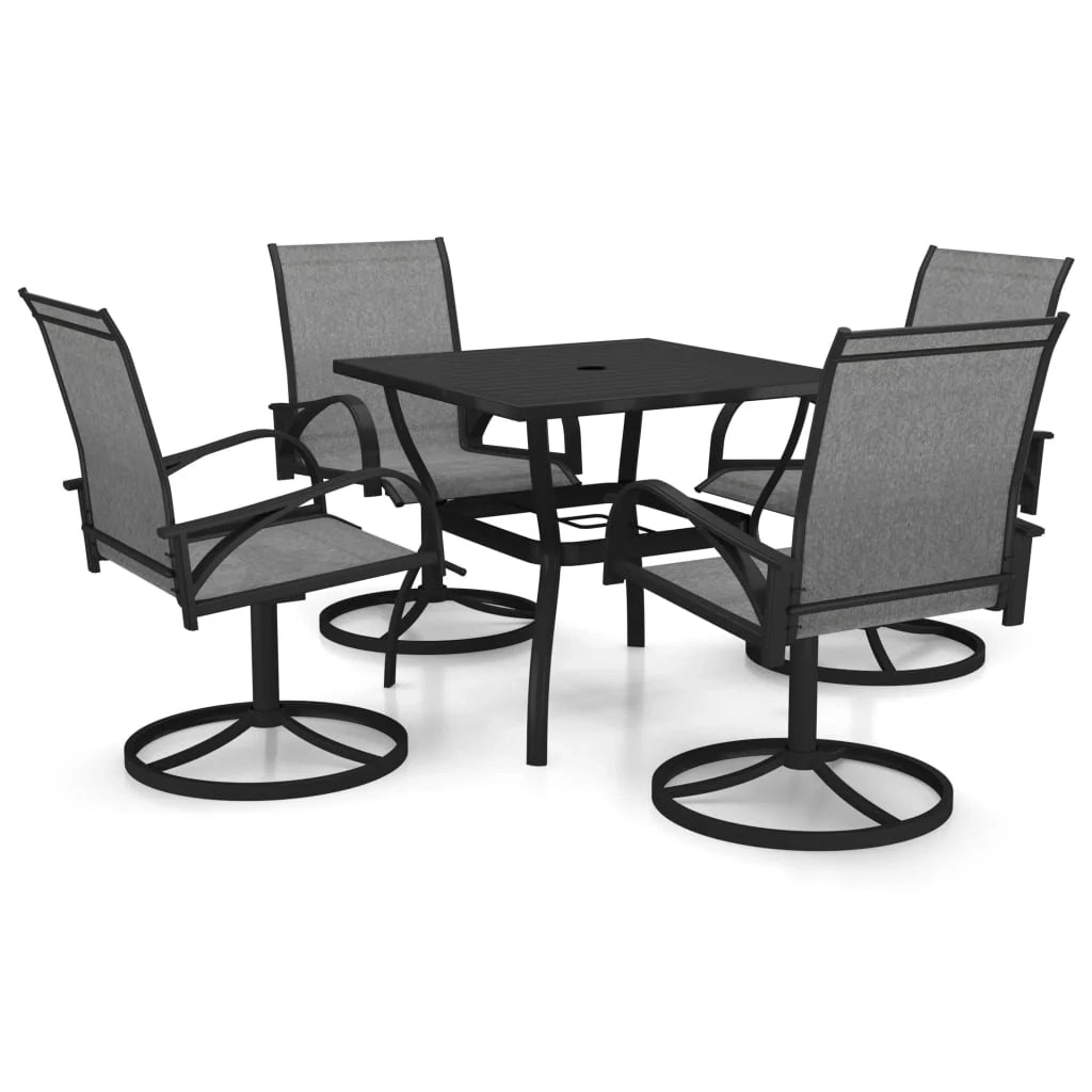 Set da pranzo da giardino per esterni 5 pezzi in textilene e acciaio 02_0013910