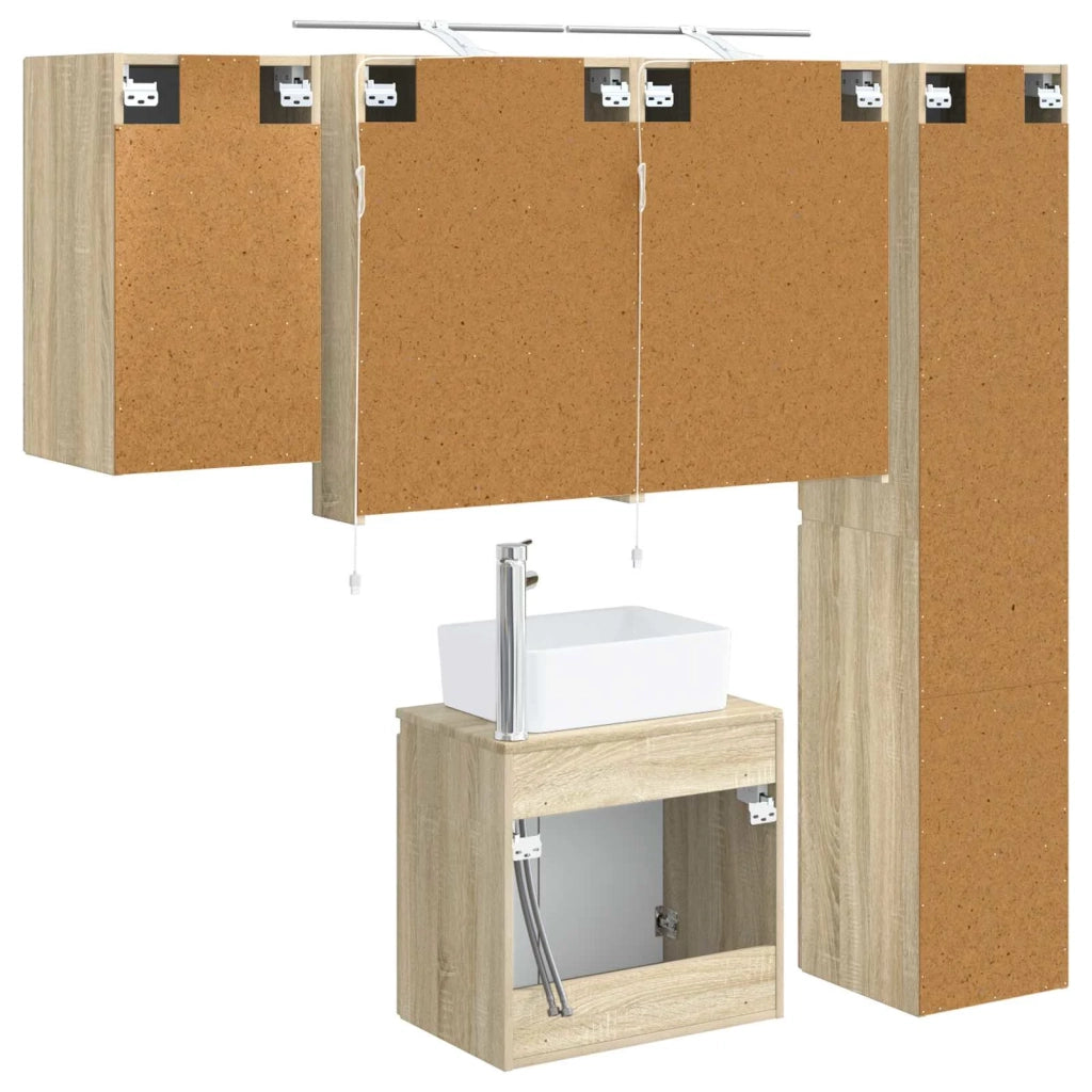 Set di Armadi da Bagno 5 pcs Rovere Sonoma 50 x 14,5 x 70 cm 3407313