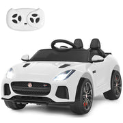 Macchina Jaguar F-type SVR 12 V per bambini con telecomando, Macchina a batterie con musica e storie Bianco-Macchinine giocattoli