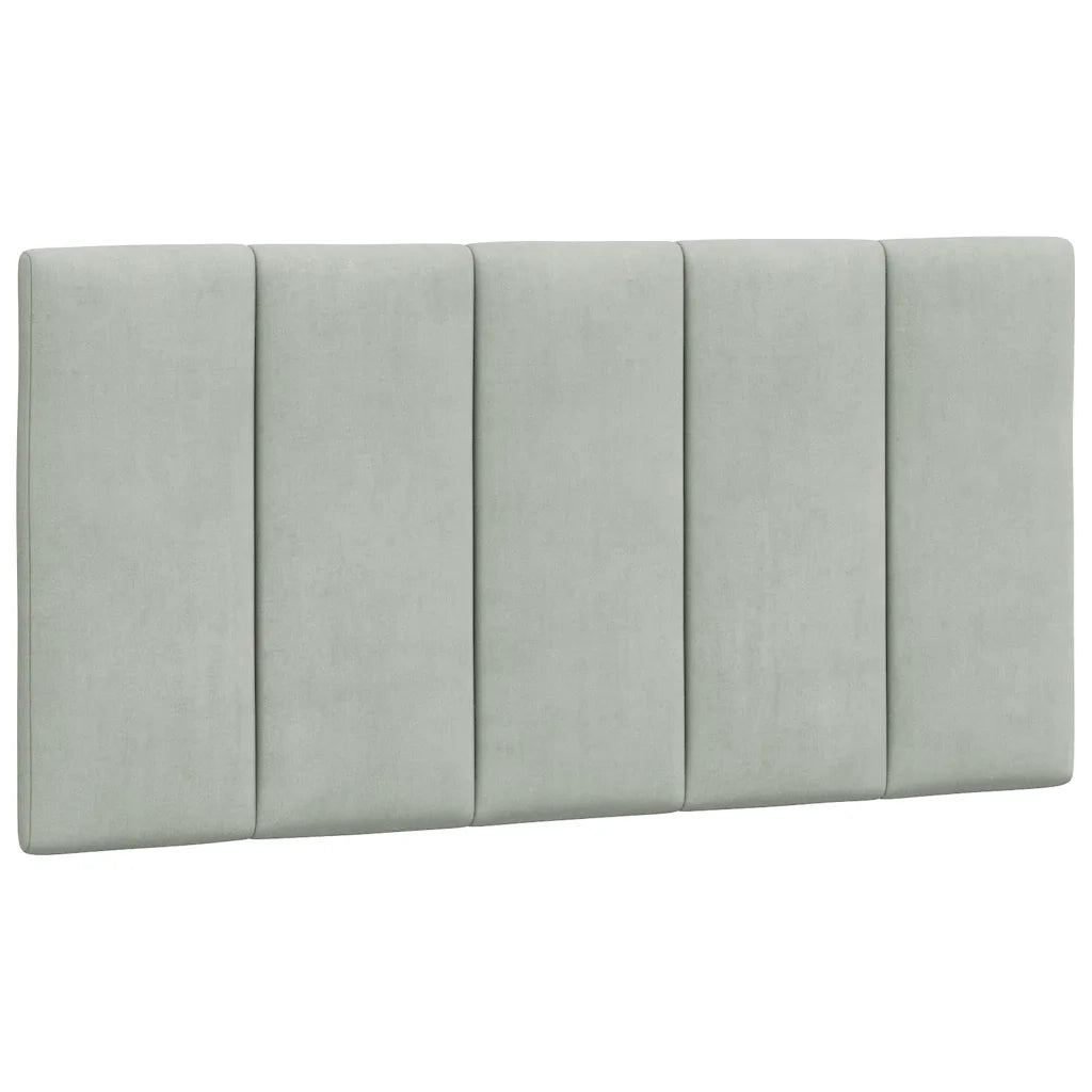 Cuscino Testiera Hanko Grigio Chiaro 100 cm in Velluto CFW1647202
