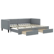 Divano letto | Sof¨¤ letto | Letto singolo Estraibile Cassetti Grigio Chiaro 80x200cm Tessuto