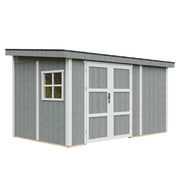 Casetta da giardino di qualit?  PREMIUM 8,68 m?² - H231x248x412 cm - Senza pavimento e parete laterale - Timbela M939B-CAVERN STEEL