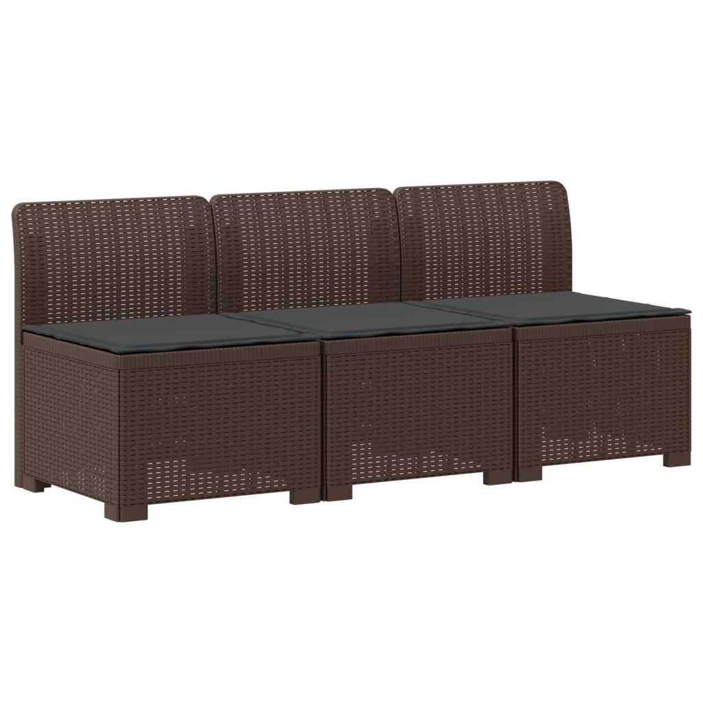 Divano da giardino 3 posti con cuscini in look rattan PP 8011965