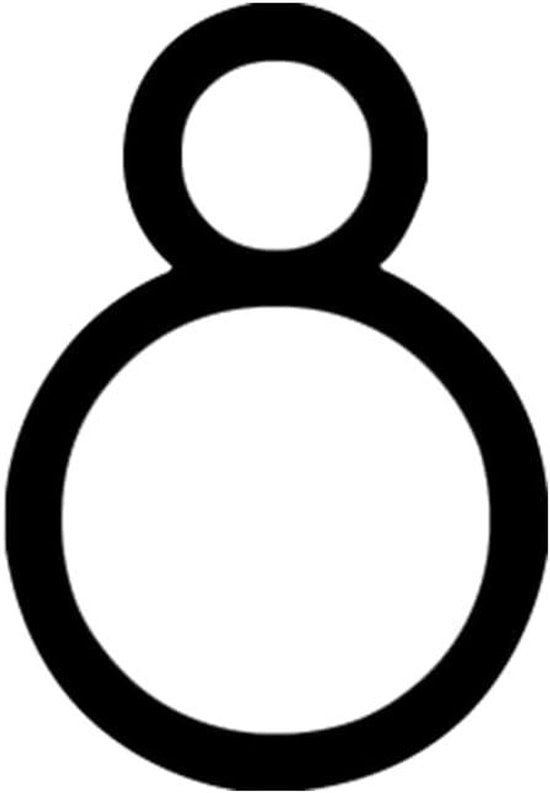 Housename Plus - Moderno numero di casa 3 pollici nero acrilico, per porta e porta lettere (numero 8) con stile contemporaneo.