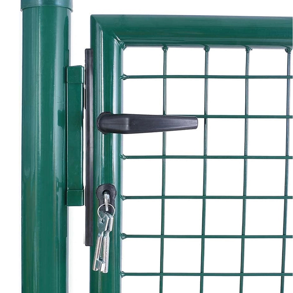 Cancello Pedonale Cancelletto Recinzione Giardino Acciaio 106x200 con Chiave
