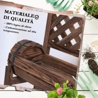 Fioriera da Esterno a 2 Livelli con Fori di Drenaggio e Griglia, in Legno di Abete, 42x49x80 cm, Marrone