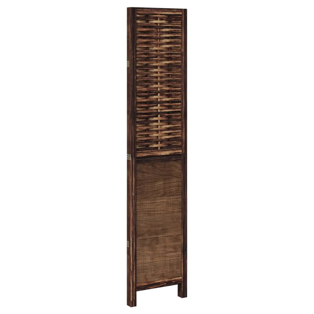 Divisorio Ambienti | Divider per stanze | Paravento 3 Pannelli Marrone Scuro Massello Paulownia