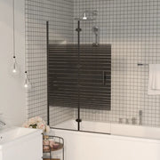 Pannello Doccia Pieghevole in ESG 80x140 cm Nero 150740