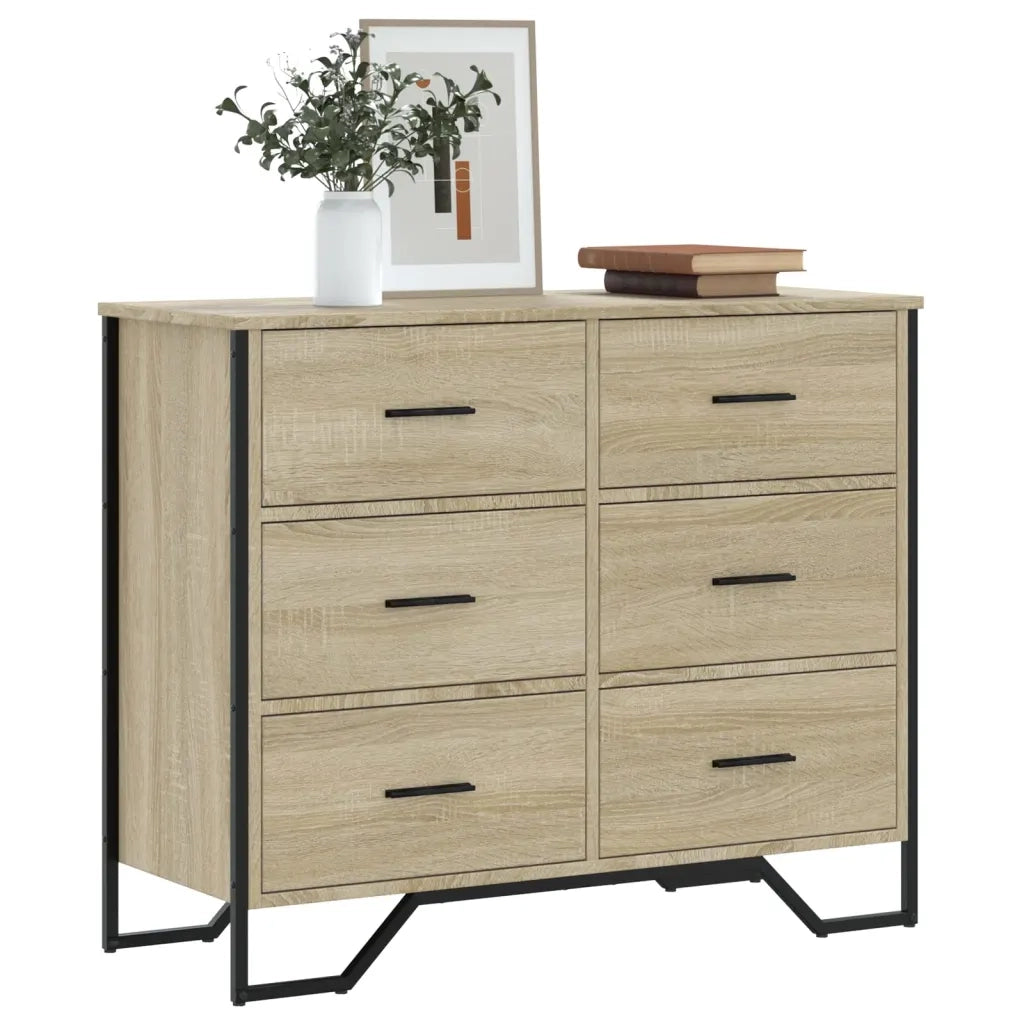 vidaXL Cassettiera Rovere Sonoma 91x35,5x74,5 cm in Truciolato