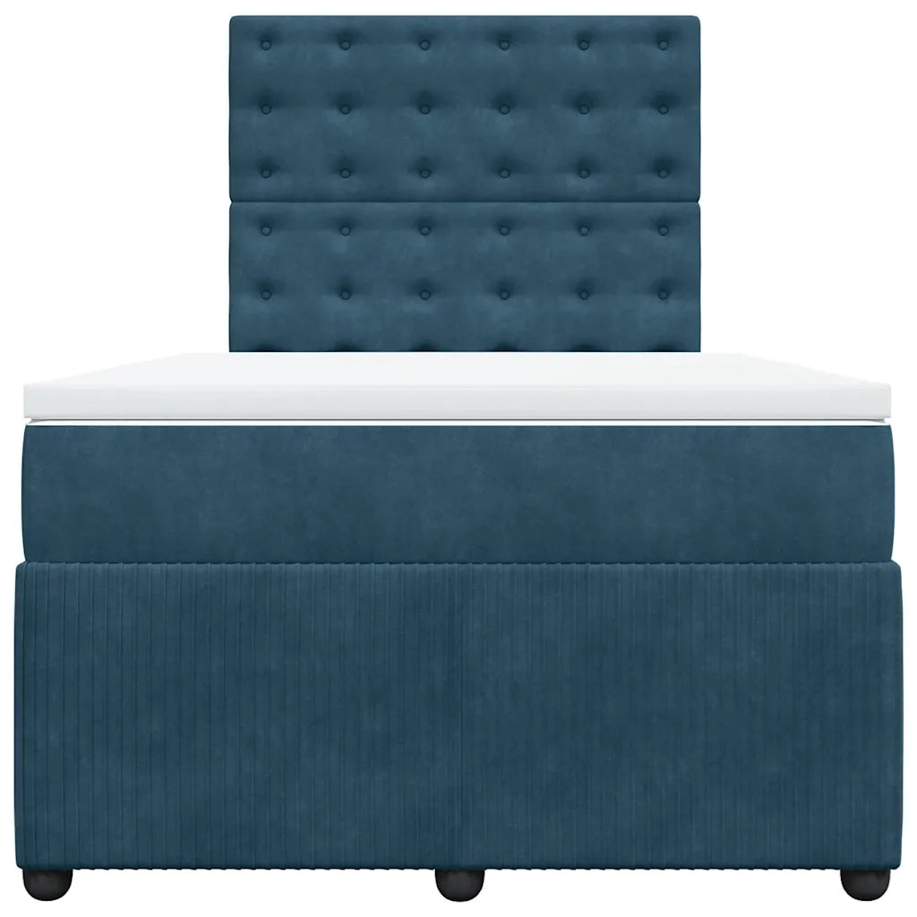 Giroletto a Molle con Materasso Blu 120x200 cm in Velluto