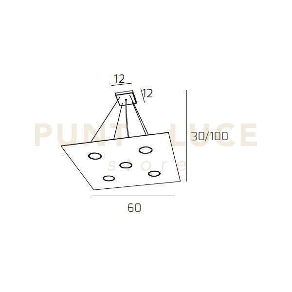 PATH SOSPENSIONE 5+2 LUCI ATTACCO GX53 BIEMISSIONE TORTORA SCURO