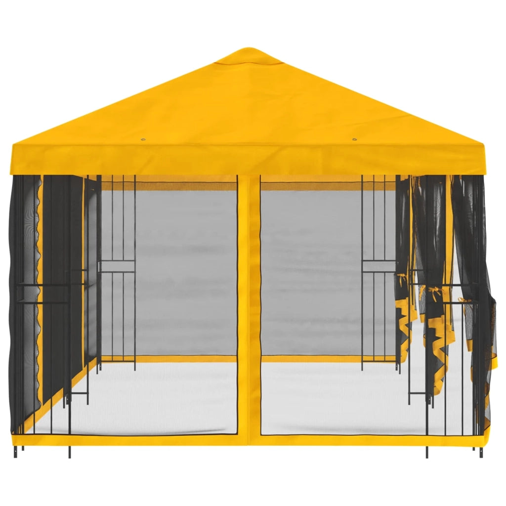 Gazebo con pareti laterali 6 x 3 m Giallo Poliestere e Acciaio 3376001