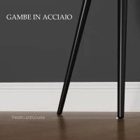 Set 2 Sedie per Sala da Pranzo Moderne con Braccioli, Seduta Imbottita e Gambe in Acciaio, 54x57x80cm, Nero