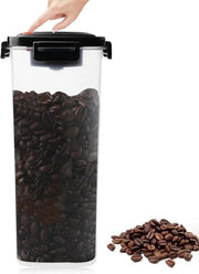 Contenitore di conservazione premium per caffè, tè, noci e cioccolato - 1800 ml - contenitore a chiusura ermetica - coperchio nero - conserva i prodotti per un periodo più lungo - organizzazione e conservazione della cucina