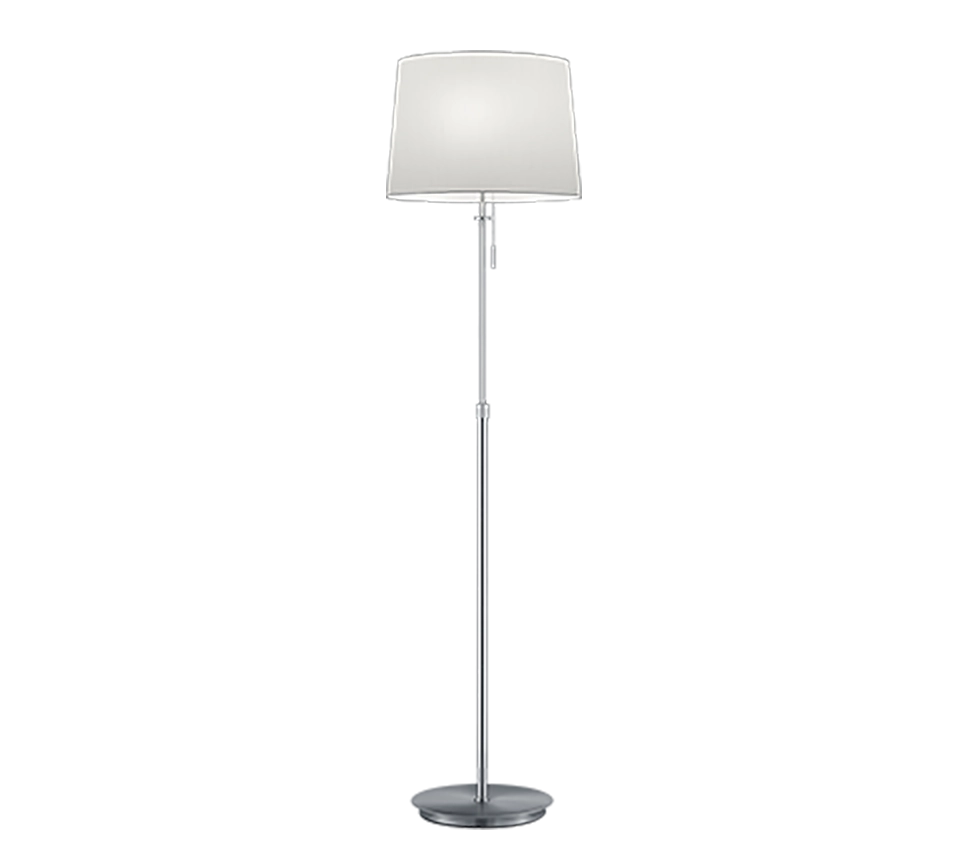 Piantana regolabile, metallo, acciaio satinato e bianco, H 140-180 cm, Lyon