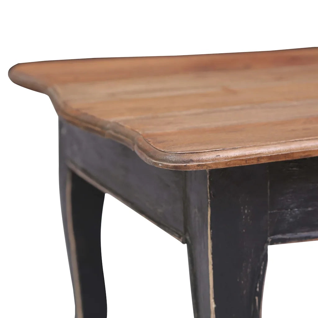 Tavolino da Salotto Nero 120x60x45 cm Legno Massello di Mogano 283904