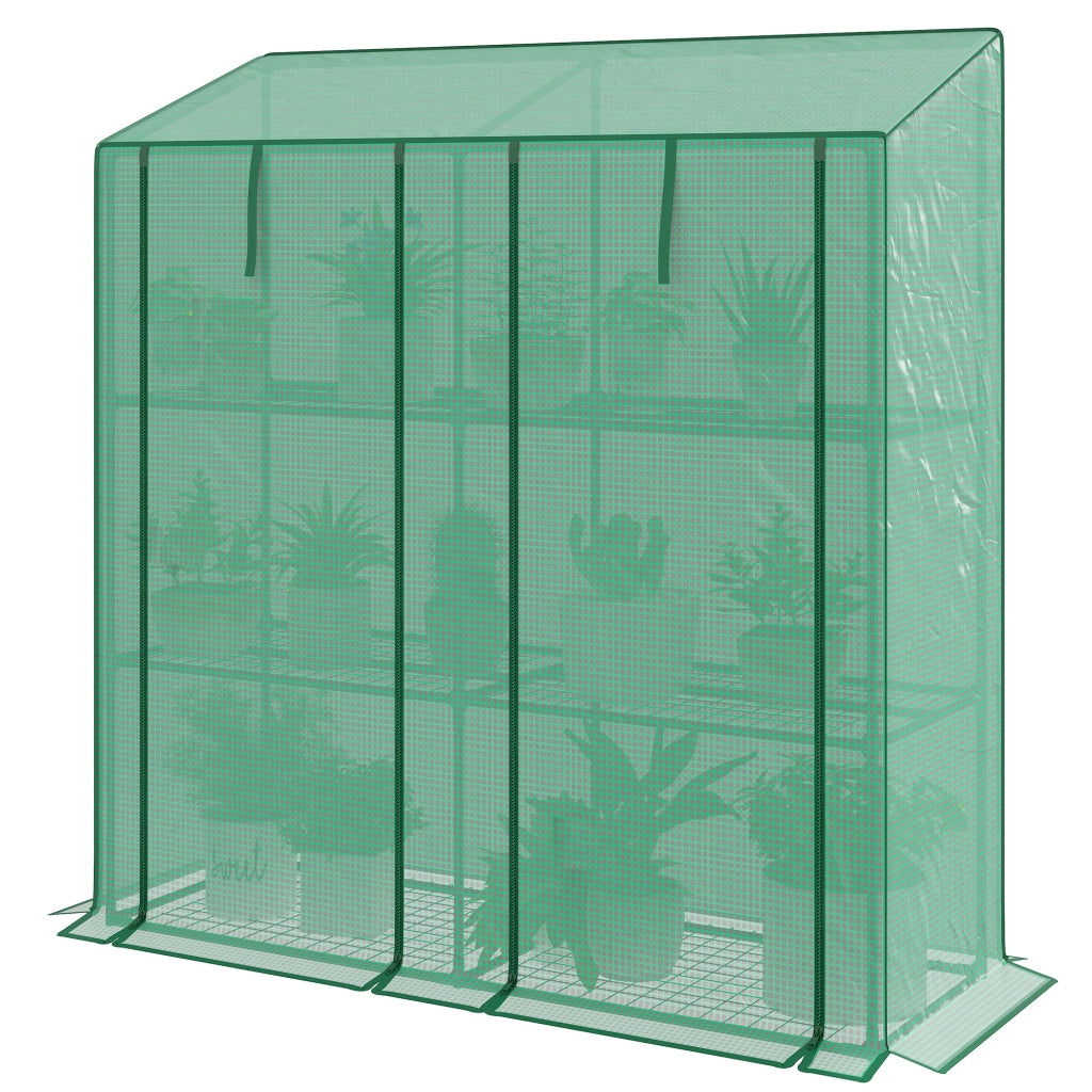 Serra Mini 3 Ripiani ¨C Xylo ¨C 6 Scaffali Metallo Verde Giardino Esterno
