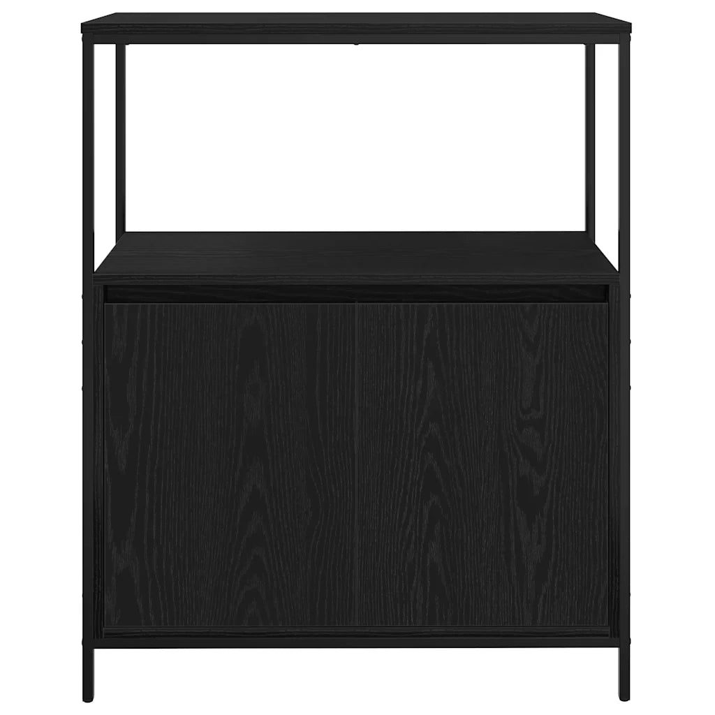 vidaXL Mobile da Bagno con Ripiani Rovere Nero 76,5x35x95 cm