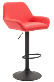 Sgabello Braga in similpelle rosso,nero