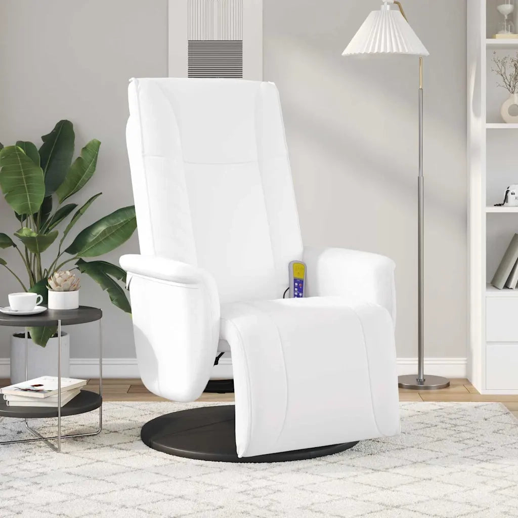 Poltrona reclinabile con massaggio Bianco 71 x 90 x 105 cm