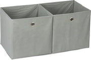 Scatola di stoccaggio quadrata - set da 2 - pieghevole - 30 x 30 x 30 cm - per armadio - grigio