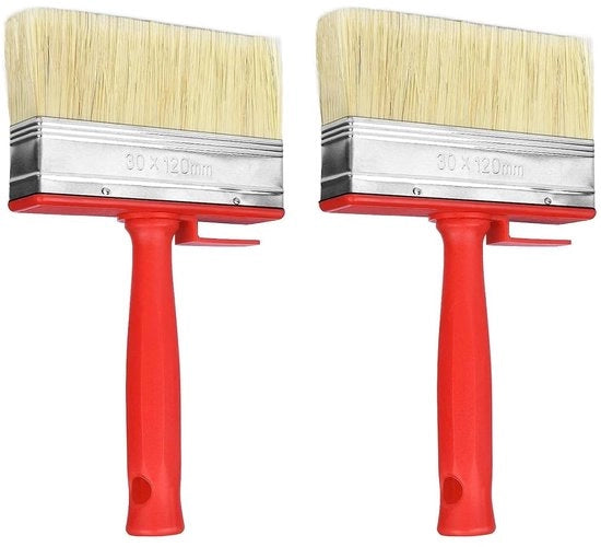 Kit di pennelli per verniciatura 2 pezzi - Pennelli per vernice per pareti - Vernice per pareti - Renovazione di cancelli - Applicazioni per terrazzo - Pennello a setola 120 mm - Pennello per verniciatura