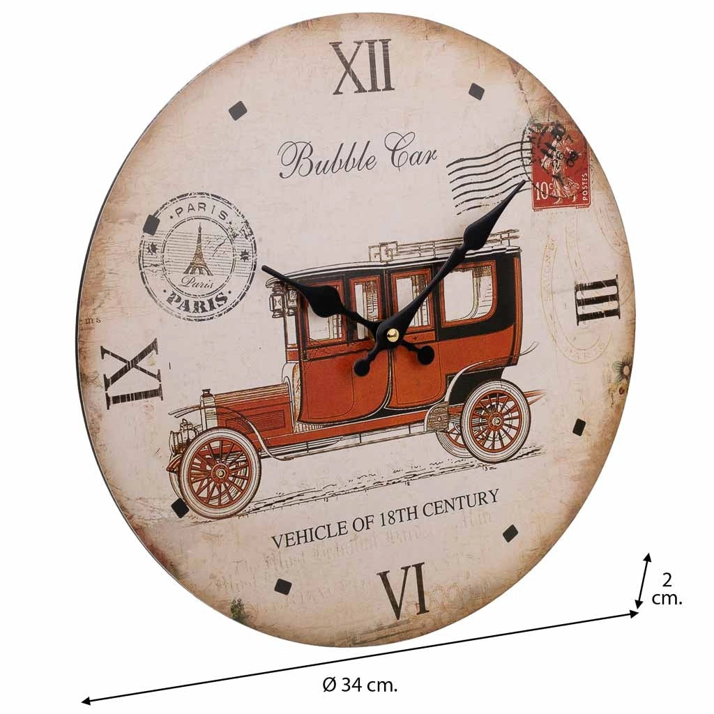 Orologio da parete in legno bianco d34x2h