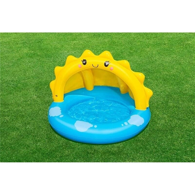 BESTWAY PISCINA SUNNY DAYS CON FONDO GONFIABILE E COPERTURA 101X97X71 CM PER BAMBINI 2+