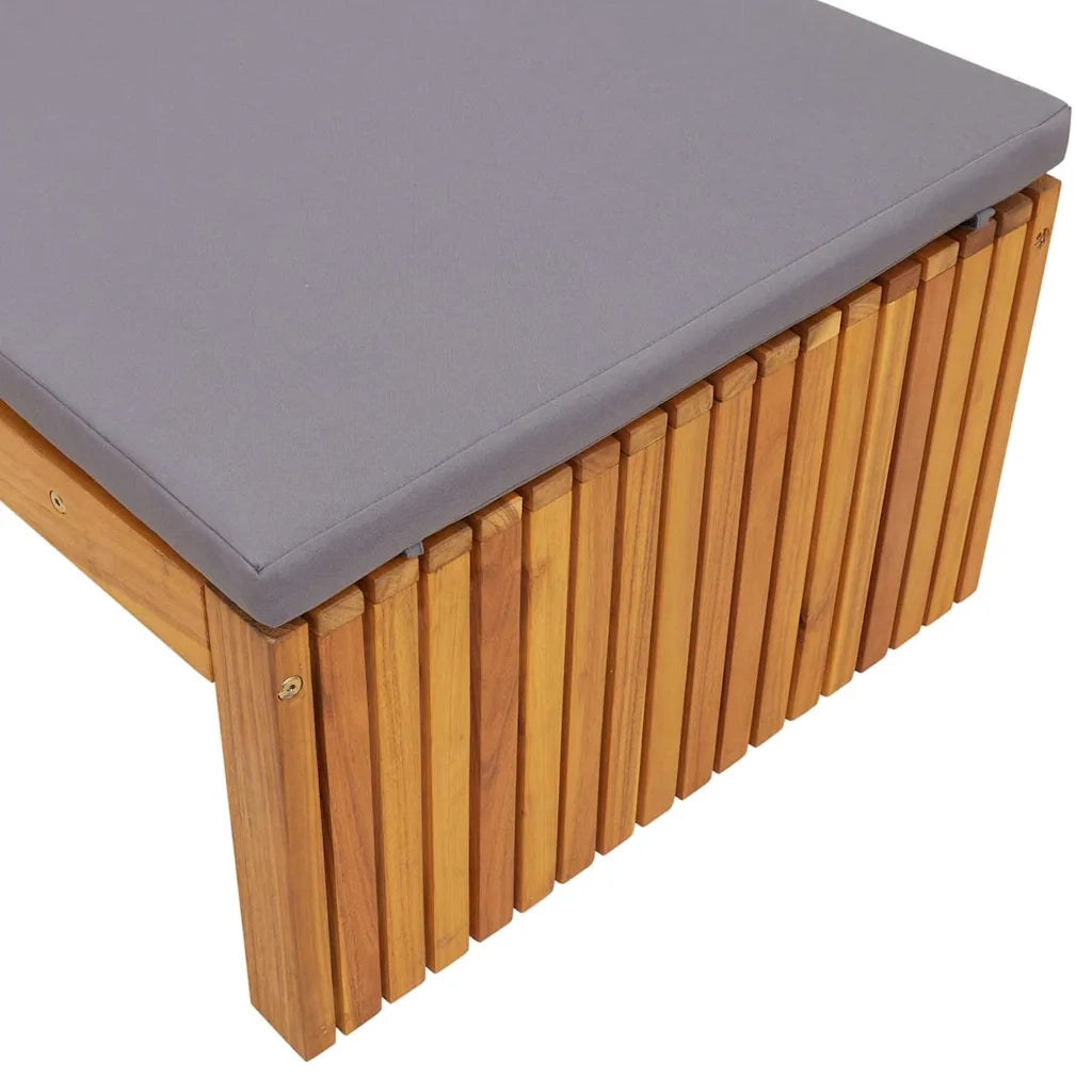Lettino da sole con cuscino Olio Naturale 200 x 55 x 94 cm 4108116