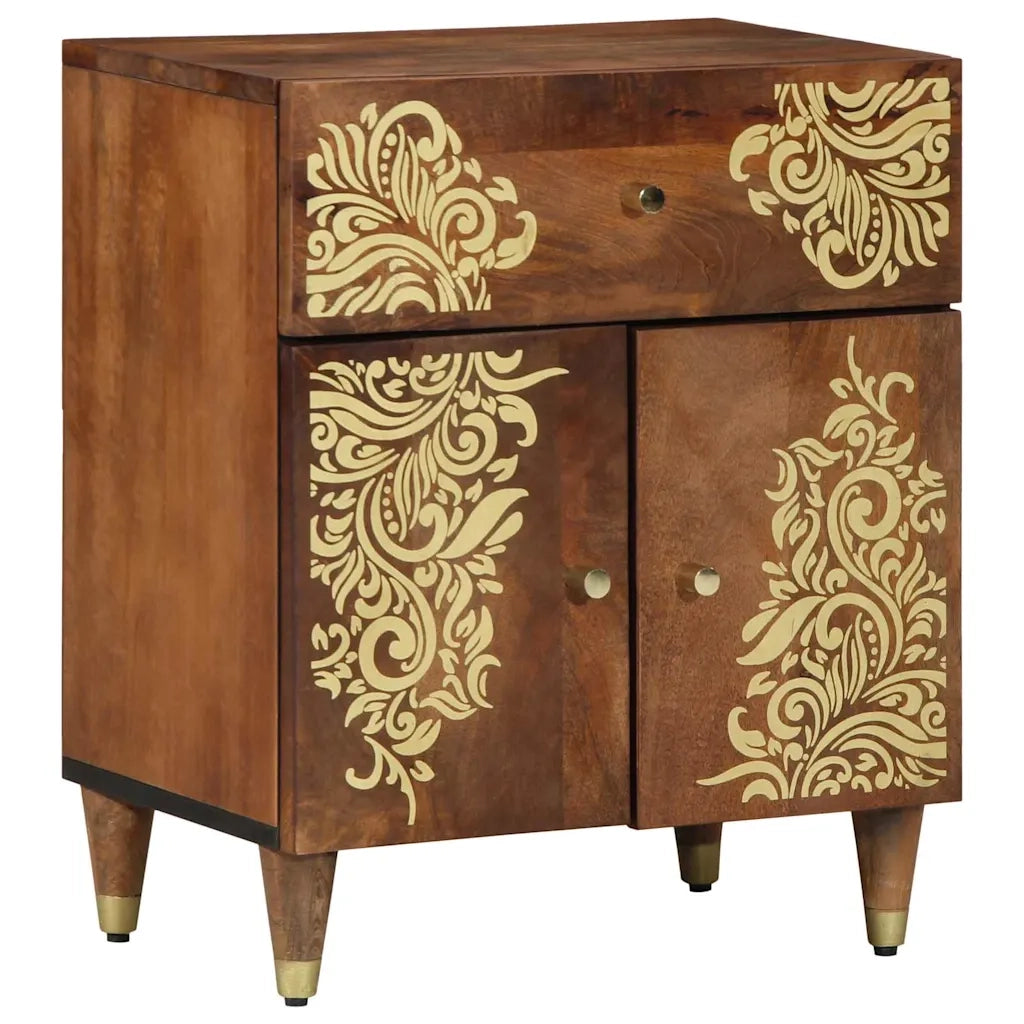 Comodino con porta con cassetto Marrone miele 50 x 33 x 60 cm 4018747