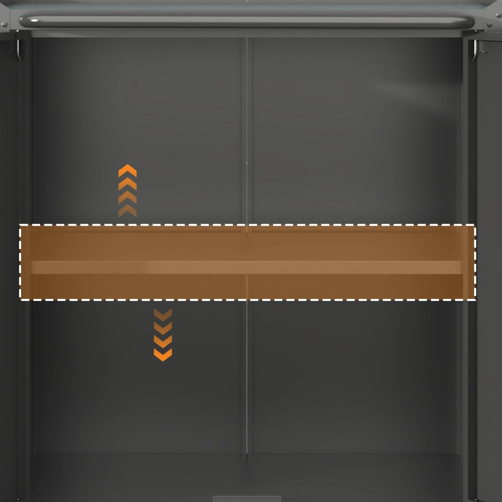 ARMADIO PORTAOGGETTI IN METALLO 75x42x88 cm Nero con ruote e serratura