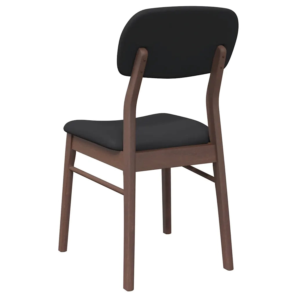 Sedie da Pranzo con Cuscini 2pz Marrone Legno Massello di Hevea