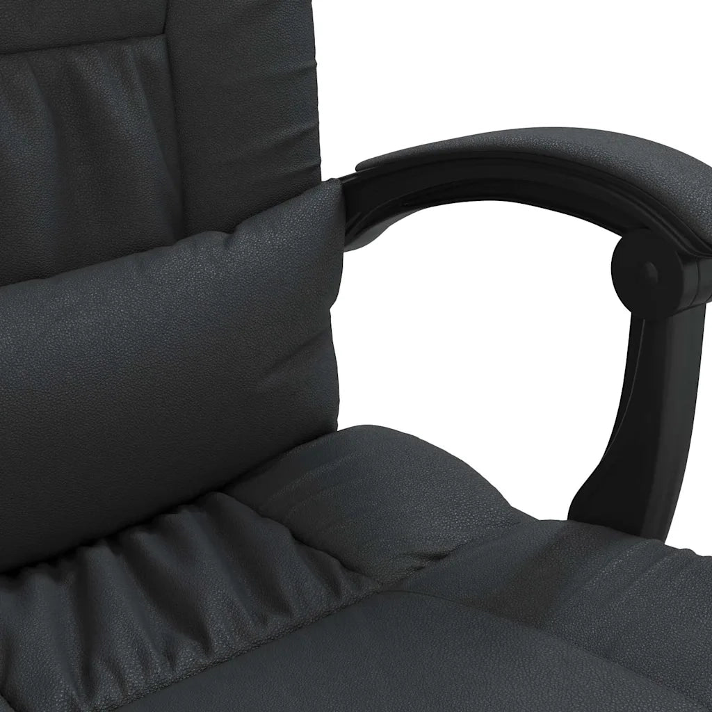 Sedia per studi-Poltrona da Ufficio Reclinabile Nera in Similpelle 991373