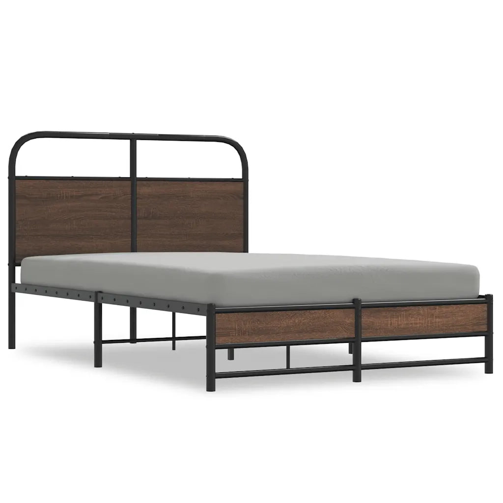 Giroletto senza Materasso-Struttura Letto Rovere Marrone 140x200 cm Truciolato 278594