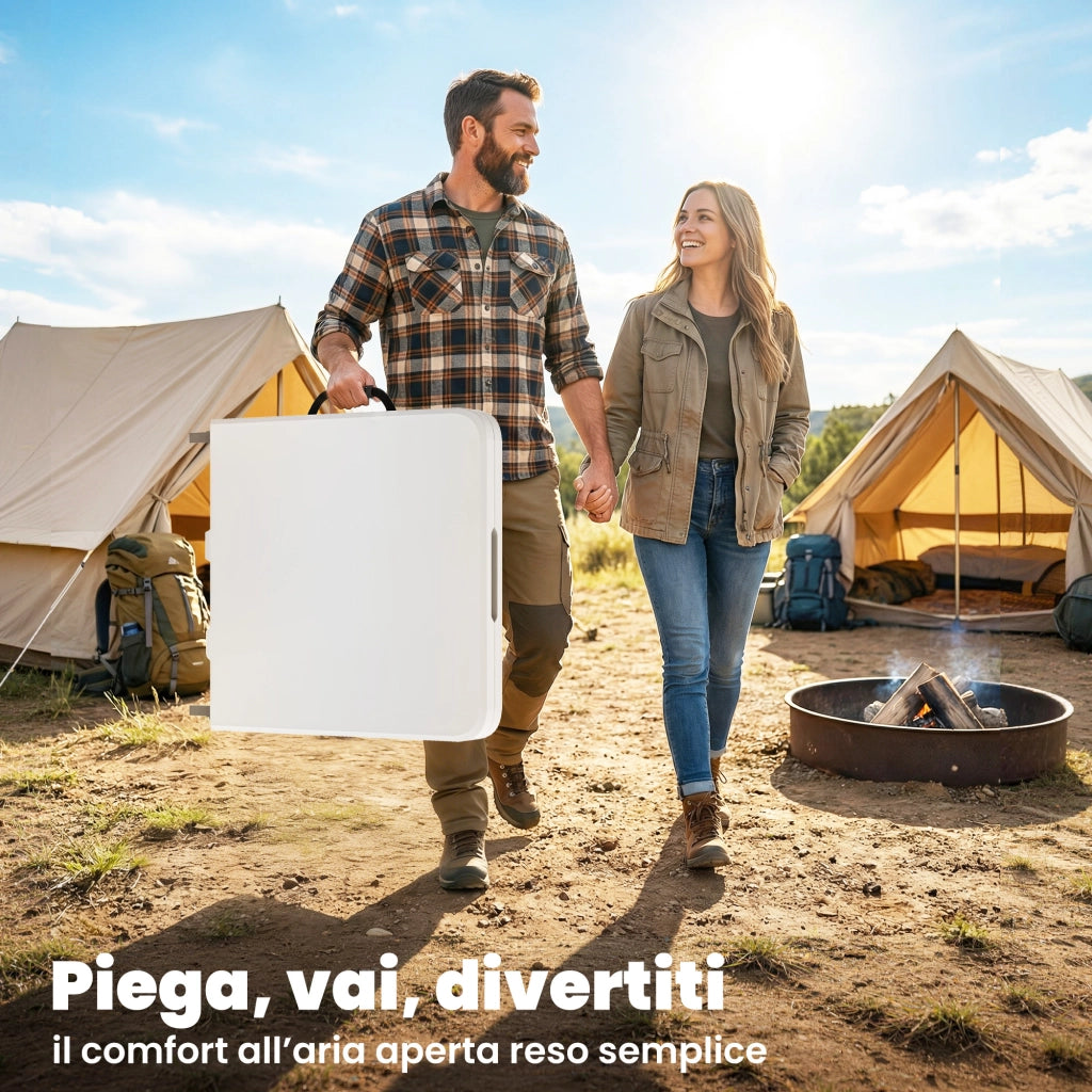 Tavolo da pranzo pieghevole ¨C zephmum ¨C HDPE bianco 120x60x74 cm